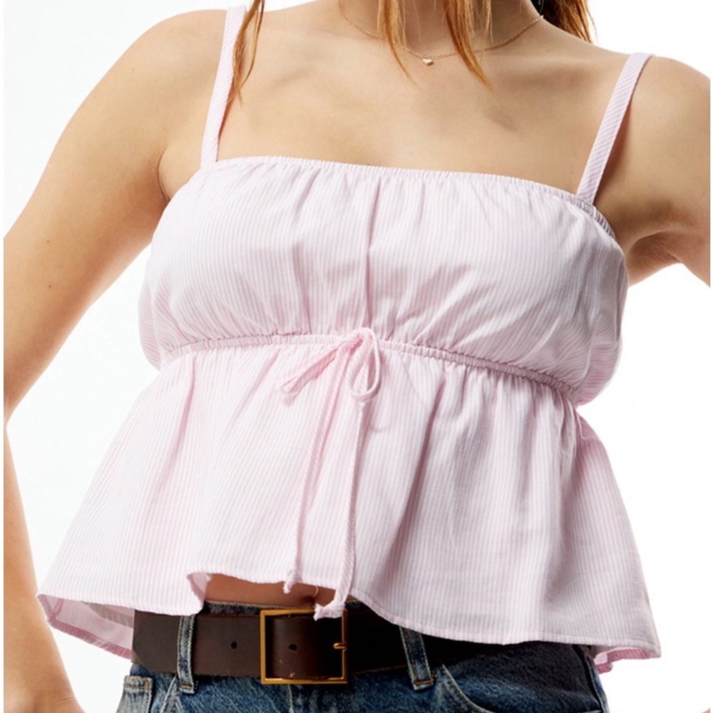 Your Favorite Babydoll Pink Striped Top